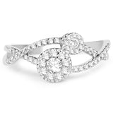 0.43 Carat Genuine White Diamond 14K White Gold Ring (F-G Color, SI Clarity)