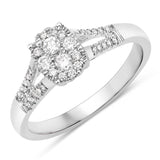 0.29 Carat Genuine White Diamond 14K White Gold Ring (E-F Color, SI1-SI2 Clarity)