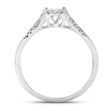 0.29 Carat Genuine White Diamond 14K White Gold Ring (E-F Color, SI1-SI2 Clarity)
