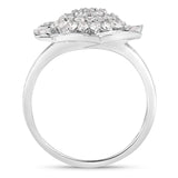 0.99 Carat Genuine White Diamond 14K White Gold Ring (E-F Color, VS-SI Clarity)