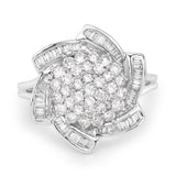 0.99 Carat Genuine White Diamond 14K White Gold Ring (E-F Color, VS-SI Clarity)