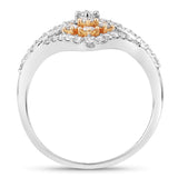 0.75 Carat Genuine White Diamond 14K White & Rose Gold Ring (E-F Color, SI1-SI2 Clarity)