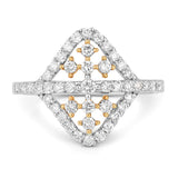 0.75 Carat Genuine White Diamond 14K White & Rose Gold Ring (E-F Color, SI1-SI2 Clarity)