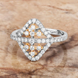 0.75 Carat Genuine White Diamond 14K White & Rose Gold Ring (E-F Color, SI1-SI2 Clarity)