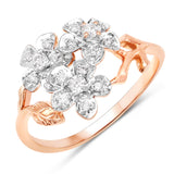 0.15 Carat Genuine White Diamond 14K Rose Gold Ring (E-F Color, SI1-SI2 Clarity)