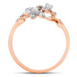 0.15 Carat Genuine White Diamond 14K Rose Gold Ring (E-F Color, SI1-SI2 Clarity)