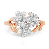 0.15 Carat Genuine White Diamond 14K Rose Gold Ring (E-F Color, SI1-SI2 Clarity)