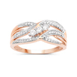0.31 Carat Genuine White Diamond 14K Rose Gold Ring (E-F Color, VS-SI Clarity)