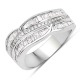 0.84 Carat Genuine White Diamond 14K White Gold Ring (E-F Color, SI1-SI2 Clarity)