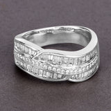 0.84 Carat Genuine White Diamond 14K White Gold Ring (E-F Color, SI1-SI2 Clarity)