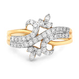 0.49 Carat Genuine White Diamond 14K Yellow Gold Ring (E-F-G Color, VS-SI Clarity)