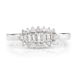 0.37 Carat Genuine White Diamond 14K White Gold Ring (E-F Color, VS-SI Clarity)