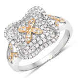 0.55 Carat Genuine White Diamond 14K White Gold Ring (E-F Color, SI1-SI2 Clarity)