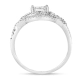 0.61 Carat Genuine White Diamond 14K White Gold Ring (E-F Color, SI1-SI2 Clarity)