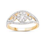 0.78 Carat Genuine White Diamond 14K Yellow Gold Ring (F-G Color, SI Clarity)