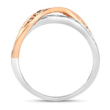 0.74 Carat Genuine White Diamond 14K White & Rose Gold Ring (E-F Color, SI1-SI2 Clarity)