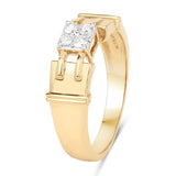 0.21 Carat Genuine White Diamond 14K Yellow Gold Ring (F-G Color, SI Clarity)