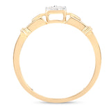 0.21 Carat Genuine White Diamond 14K Yellow Gold Ring (F-G Color, SI Clarity)