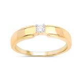 0.11 Carat Genuine White Diamond 14K Yellow Gold Ring (F-G Color, SI Clarity)