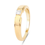 0.11 Carat Genuine White Diamond 14K Yellow Gold Ring (F-G Color, SI Clarity)