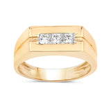 0.34 Carat Genuine White Diamond 14K Yellow Gold Ring (F-G Color, SI Clarity)