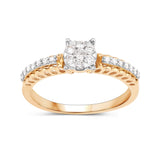 0.25 Carat Genuine White Diamond 14K Yellow Gold Ring (F-G Color, SI Clarity)