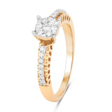 0.25 Carat Genuine White Diamond 14K Yellow Gold Ring (F-G Color, SI Clarity)