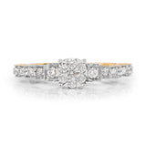 0.51 Carat Genuine White Diamond 14K Yellow Gold Ring (E-F Color, SI1-SI2 Clarity)
