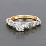 0.51 Carat Genuine White Diamond 14K Yellow Gold Ring (E-F Color, SI1-SI2 Clarity)