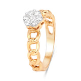 0.38 Carat Genuine White Diamond 14K Yellow Gold Ring (F-G Color, SI Clarity)