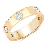 0.20 Carat Genuine White Diamond 14K Yellow Gold Ring (F-G Color, SI Clarity)