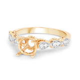 0.11 Carat Genuine White Diamond 14K Yellow Gold Ring (F-G Color, SI Clarity)