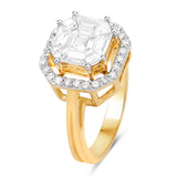 1.18 Carat Genuine White Diamond 18K Yellow Gold Ring (F-G Color, VVS-VS Clarity)