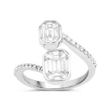 0.89 Carat Genuine White Diamond 18K White Gold Ring (F-G Color, VVS-VS Clarity)