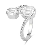 0.89 Carat Genuine White Diamond 18K White Gold Ring (F-G Color, VVS-VS Clarity)