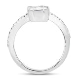 0.89 Carat Genuine White Diamond 18K White Gold Ring (F-G Color, VVS-VS Clarity)
