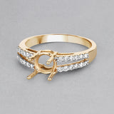 0.29 Carat Genuine White Diamond 14K Yellow Gold Ring (I-J Color, SI Clarity)