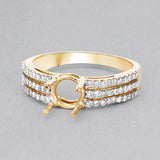 0.36 Carat Genuine White Diamond 14K Yellow Gold Ring (I-J Color, SI Clarity)