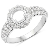 0.94 Carat Genuine White Diamond 14K White Gold Ring (I-J Color, SI Clarity)