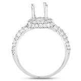 0.94 Carat Genuine White Diamond 14K White Gold Ring (I-J Color, SI Clarity)