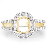 0.42 Carat Genuine White Diamond 14K Yellow Gold Ring (I-J Color, SI Clarity)