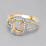 0.42 Carat Genuine White Diamond 14K Yellow Gold Ring (I-J Color, SI Clarity)