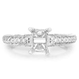 0.51 Carat Genuine White Diamond 14K White Gold Ring (I-J Color, SI Clarity)
