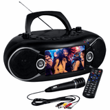 Naxa 7” Bluetooth TV DVD Boombox with Mic Black - Refurbished