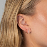 Diamond Oval Pavé Huggie Earring 14K by By Adina Eden