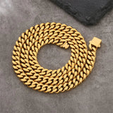 12mm Curb Cuban Link Chain in 18K Gold 