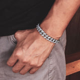 12mm Fully Iced Out Diamond Miami Cuban Link Bracelet in White Gold 