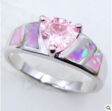 Opal Love Silver Rings With CZ in 5 Colors