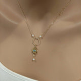 14 K Gold-Filled Hammered Open Circle Filigree Necklace by Alexa Martha Designs