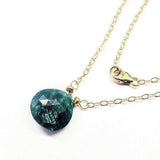 14 KT Gold Filled Emerald Pear Drop Necklace by Alexa Martha Designs